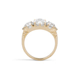 2.09 Carat Antique Style Oval Diamond Eliette Half Hoop