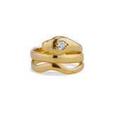 1873 Old Mine Cut Diamond Snake Ring