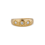 1915 Old Mine Cut Diamond Star Gypsy Ring
