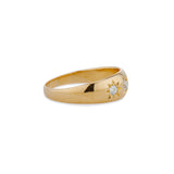 1915 Old Mine Cut Diamond Star Gypsy Ring