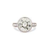 3.40 Carat Old Europeanc Cut Diamond Engagement Ring