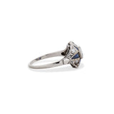 Art Deco Old European Cut Diamond and Sapphire Star Ring