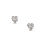 Diamond Pave Heart Earrings