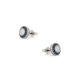 Art Deco Sapphire and Old Mine Cut Diamond Earrings