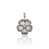 Moonstone and Diamond Pansy Pendant