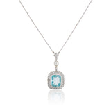 Aquamarine Diamonds and Pearl Necklace