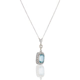 Aquamarine Diamonds and Pearl Necklace