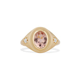 Old Mine Morganite and Diamond Star Signet