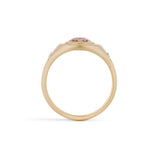 Old Mine Morganite and Diamond Star Signet