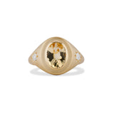 Old Mine Citrine and Diamond Star Signet
