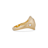 Old Mine Citrine and Diamond Star Signet