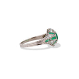 Art Deco Emerald and Diamond Ring