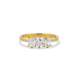 Three Old Mine Cut Diamond Ring