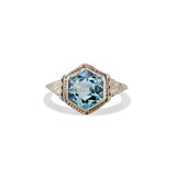 Art Deco Hexagonal Aquamarine Ring