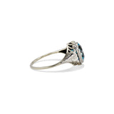 Art Deco Hexagonal Aquamarine Ring