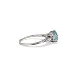 Aquamarine and Diamond Solitaire Ring