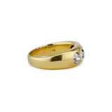 Three Old Mine Cut Gypsy Ring