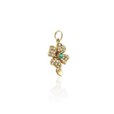 Estate Emerald and Diamond Clover Pendant