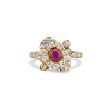 Antique Bypass Ruby and Diamond Ring