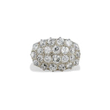 Old Mine Cut Diamond Cluster Ring