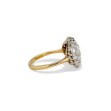 Old Mine Cut Diamond Cluster Ring