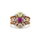 Early Retro Ruby and Old Mine Cut Diamond Ring