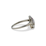 Art Deco Hexagonal Diamond and Ruby Ring