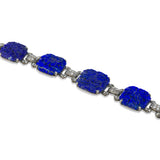 Deco Lapis Lazuli and Diamond Bracelet