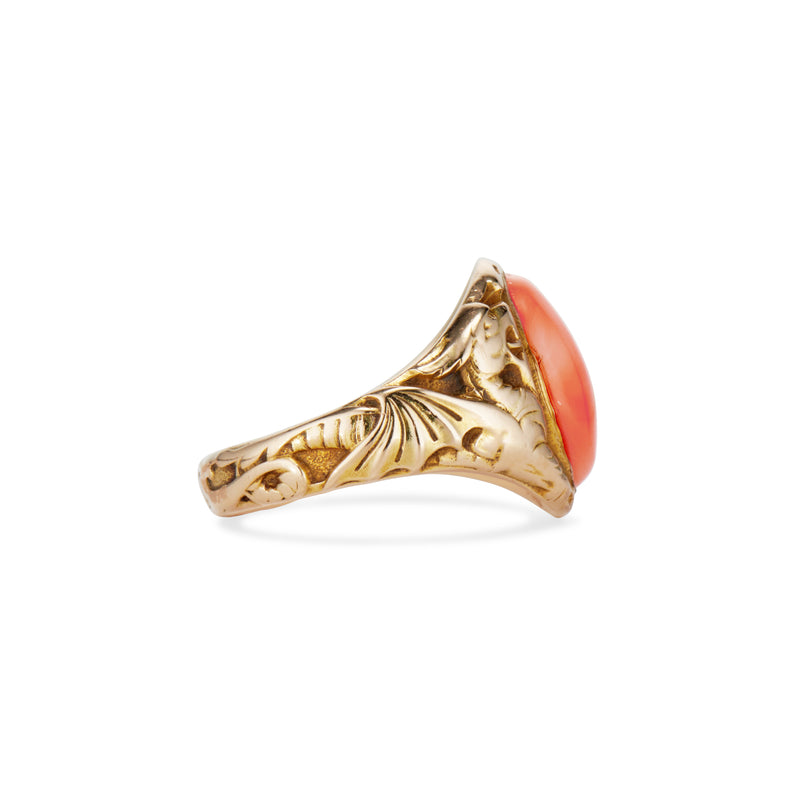 Carved Coral Ring