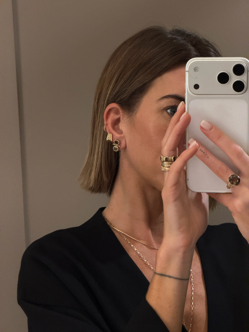 Old Mine Smoky Quartz Lilah T Bar Earrings