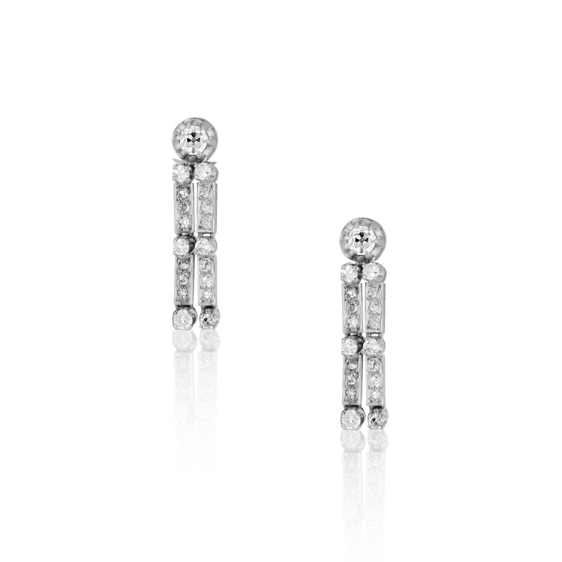 Mid Century Diamond Fringe Earrings