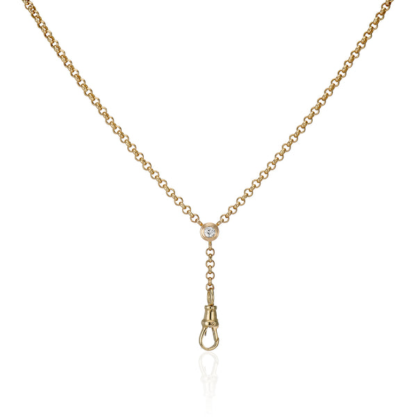 Starlight Disc Pendant and Old European Cut Diamond Double Bezel Arin Chain