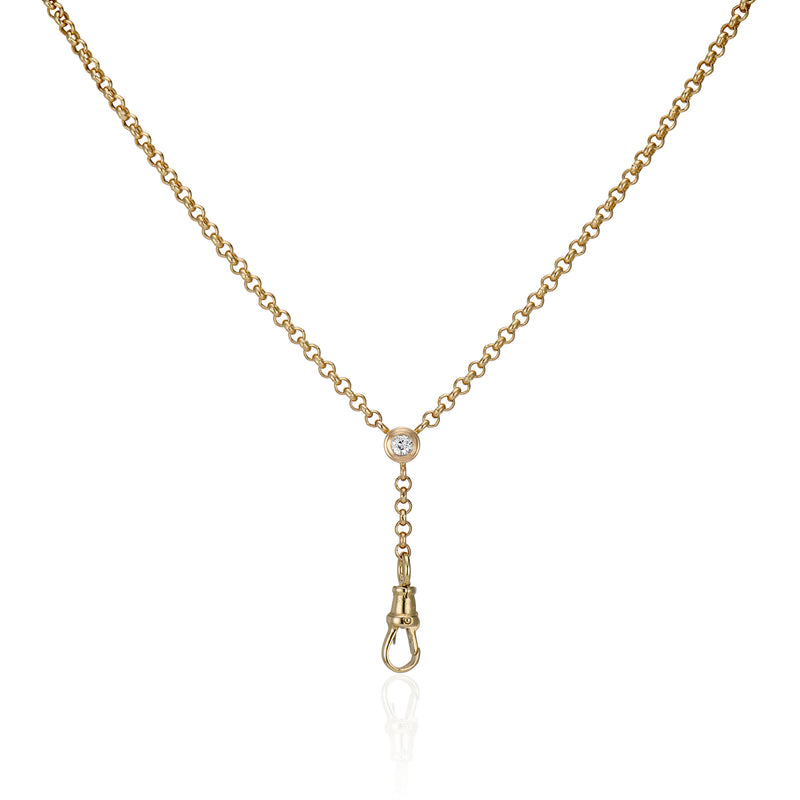Starlight Disc Pendant and Old European Cut Diamond Double Bezel Arin Chain
