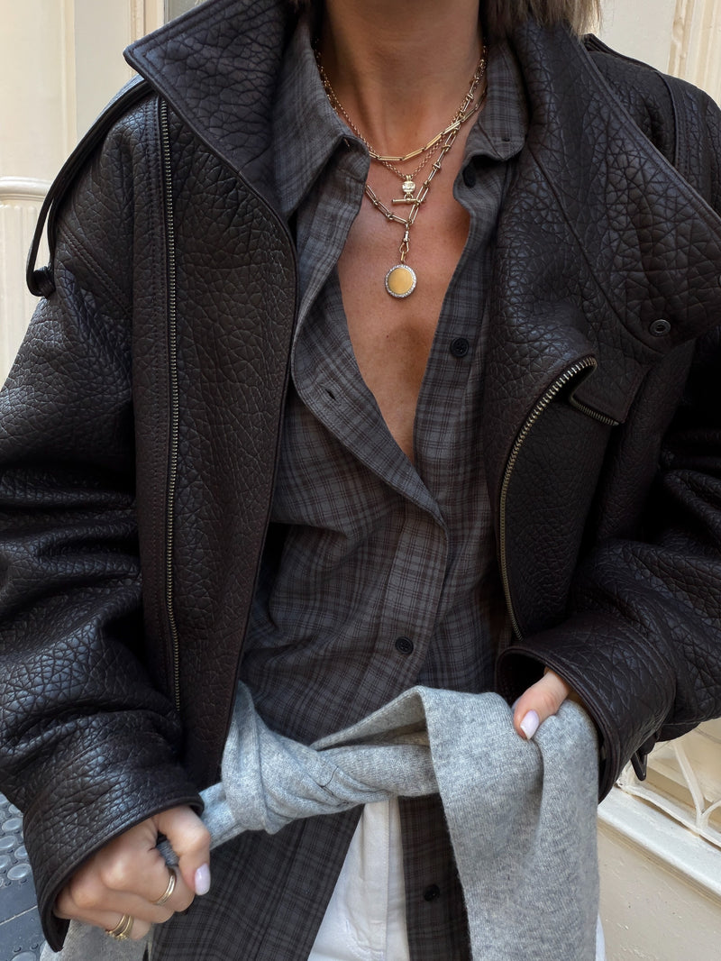 Petite Old Mine Cut Diamond Lilah T-Bar Pendant