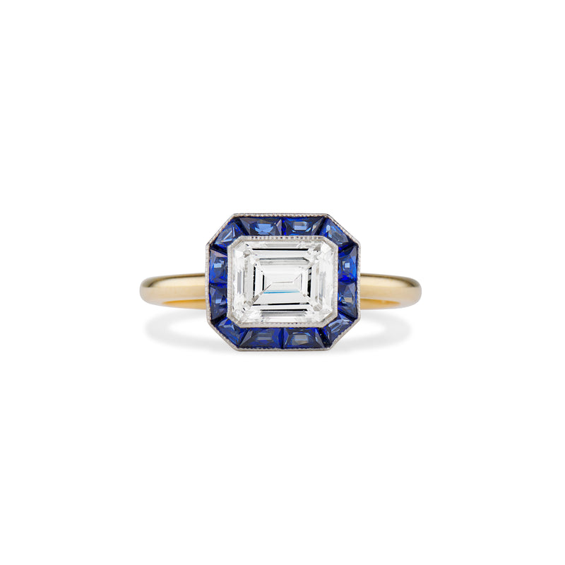 0.99 Carat East West Sapphire Vendome Ring