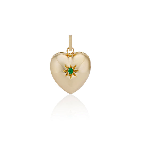 Emerald Star Heart Locket