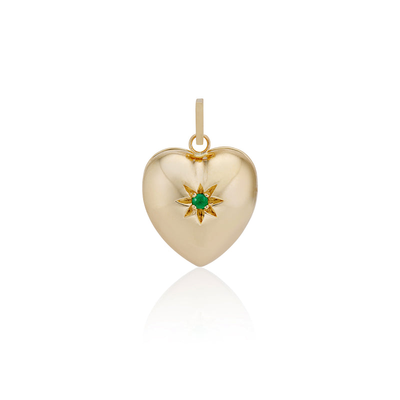 Emerald Star Heart Locket