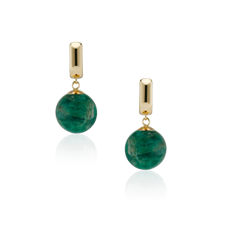 Emerald Bubble Huggie Earrings