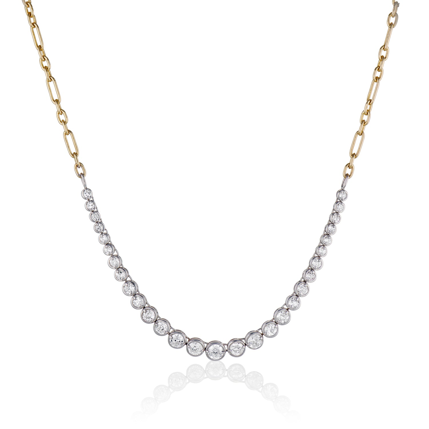 Antique Diamond Graduated Tennis Necklace Ashley Zhang Jewelry