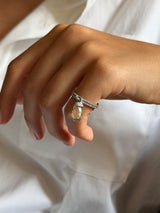 3.93 Briolette Diamond Drop Ring