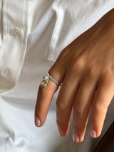 3.93 Briolette Diamond Drop Ring