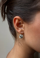 13.98 TCW Old European Cut Diamond Collet Set Earrings