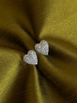 Diamond Pave Heart Earrings
