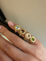 Old Mine Smoky Quartz and Diamond Star Signet