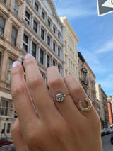0.90 Carat Old Mine Cut Diamond Collet Set Ring