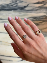 0.90 Carat Old Mine Cut Diamond Collet Set Ring