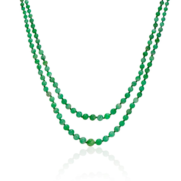 Jadeite Double Strand Bead Necklace