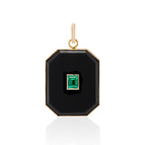Large Onyx Emerald Baguette Bezel Charm