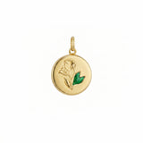 The Evergreen Floral Locket 15ct Gold & Enamel