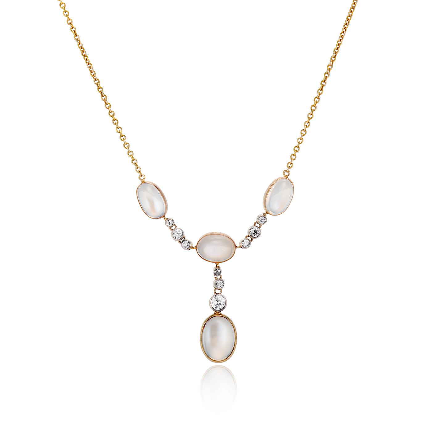 Edwardian Moonstone and Diamond Necklace - Main Image
